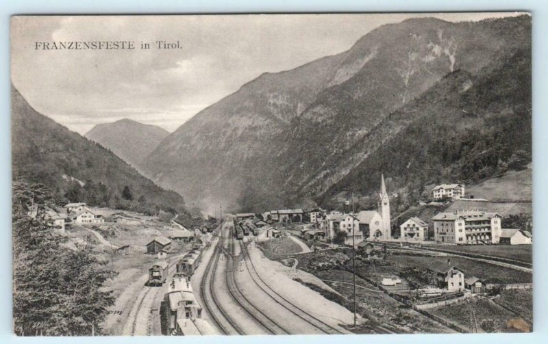 FRANZENSFESTE in Tirol, ITALY ~ Birdseye RAILROAD TRAINS c1910s Postcard