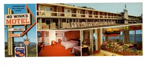 40 Winks Motel, Campbellton, New Brunswick Vintage Advertising Postcard