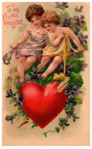 Valentine Children , Heart , Flowers
