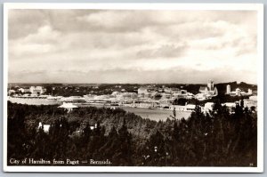 Postcard RPPC c1930s Hamilton Bermuda View from Paget City View