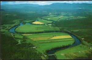 NH Aerial The OX-BOW Loops of the Connecticut River Mt. Orne - Chrome