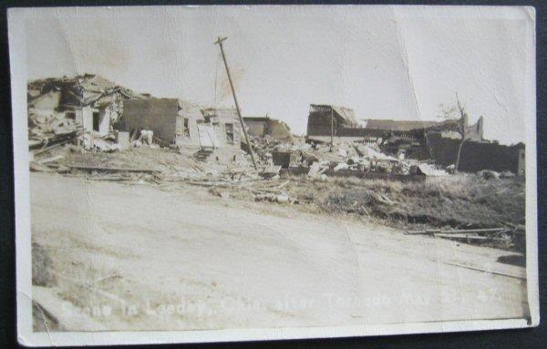 Scene In Leedey Oklahoma After Tornado May 31 1947 Real Photo Postcard