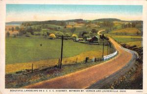 Mt Vernon Loudenville Ohio Highway  Scenic View Vintage Postcard J80234