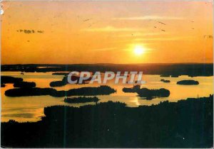 Postcard Modern Suomi Finland Sunset over Lake Kallavesi