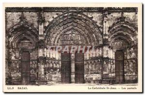 Postcard Old Bazas The Cathedral St Jean Portals