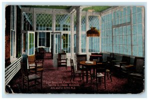 1925 Sun Parlor, Craig Hall, South Illinois Avenue Atlantic NJ Postcard 