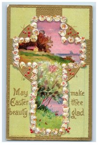 Circa 1910 Easter Rose Cross Vintage Postcard P108E