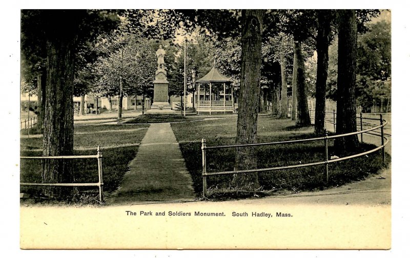 MA - South Hadley. The Park & Soldiers Monument