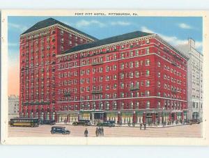 Pinhole Damage Linen FORT PITT HOTEL Pittsburgh Pennsylvania PA B4303