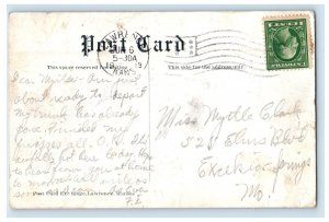 1913 Kansas State Agricultural College Manhattan Lawrence KS Pennant Postcard 