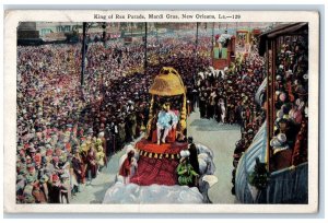 1930 King Of Rex Parade Mardi Gras Crowd Float New Orleans Louisiana LA Postcard