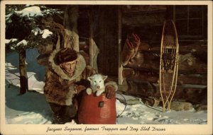 Adirondacks  NY Jacques Susanne Trapper Dog Sled Driver Sled Dog Vintage PC