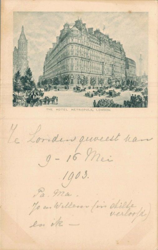 UK - The Hotel Metropole London 1903 Postcard 01.71