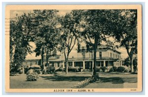 1954 Alden Inn Building Cars View Alden New York NY Posted Vintage Postcard 