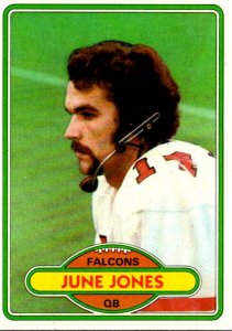 1980 Topps Football Card June Jones QB Atlanta Falcons sun0171