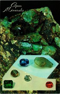 Gem Minerals Diamond Emerald Ruby Earth Science Washington Univsity Postcard