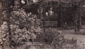 Garden Bench at Battersea Old Park Real Photo Postcard