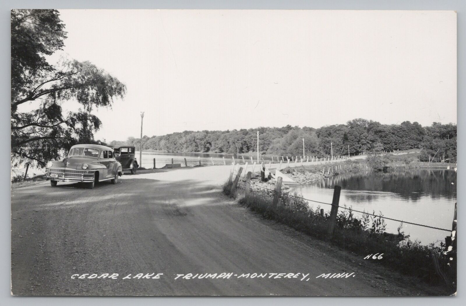 TriumphMonterey MNMan Fishing on Cedar Lake1940s Chevy? Crossed