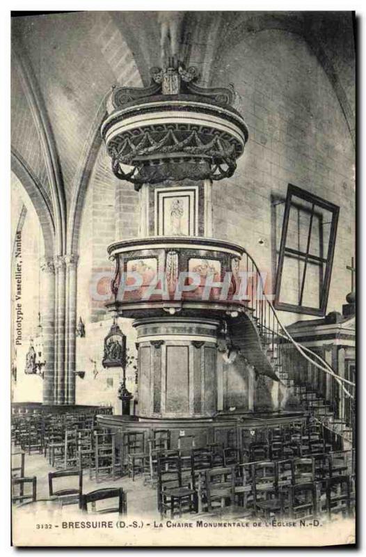 Old Postcard Bressuire Monumental Chair of & # 39eglise ND