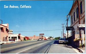 SAN ANDREAS, California  CA   STREET SCENE  ca 1960s    Postcard