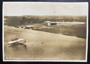 Mint Dornier DOX Giant Seaplane Real Picture Postcard shipyard in altenrhein