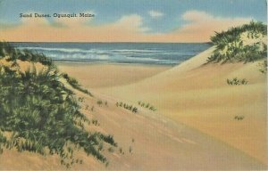 Ogunquit Maine Sand Dunes Linen Postcard