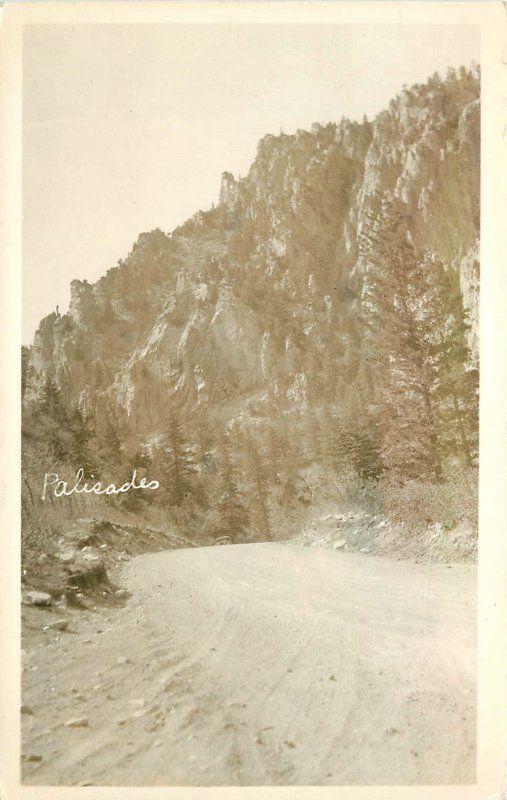 1920s Cimmaron Canyon Palisades New Mexico RPPC real photo postcard 8597