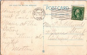 Crocker House New London Connecticut WB 1c Stamp WoB PM Cancel Postcard Vintage 