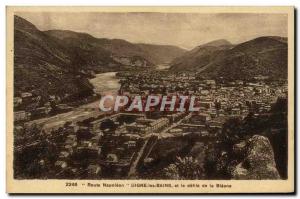 Old Postcard Digne les Bains and the parade of Bleone Route Napoleon