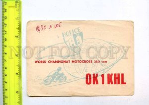 256250 Czech motorcycles 1967 year used QSL card RADIO
