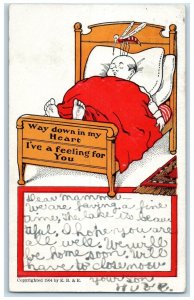 1905 Man Sleeping Sucker Mosquito Decatur Illinois IL, Winona Lake IN Postcard