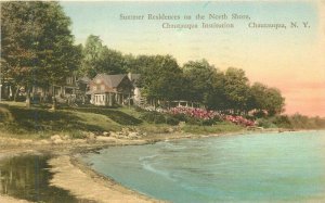 New York Chautauqua Summer Residences Albertype hand colored Postcard 22-4083