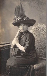 Lady wearing Hat Unused 