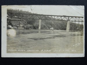 Canada Shipping S.S. INLANDER Crossing the Skeena River c1912 RP Postcard