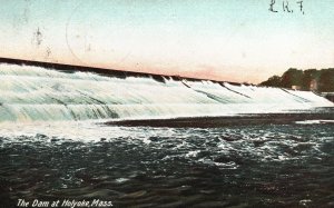 Vintage Postcard 1906 The Dam Landmark Holyoke Masaachusetts MA Hugh C. Leighton