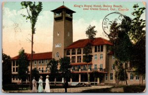 Postcard Owen Sound Ontario c1911 Kings Royal Hotel Balmy Beach Grey County