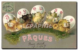 Old Postcard Fantasy Easter Chicks