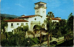 Vtg California CA Santa Barbara County Court House 1960s Postcard