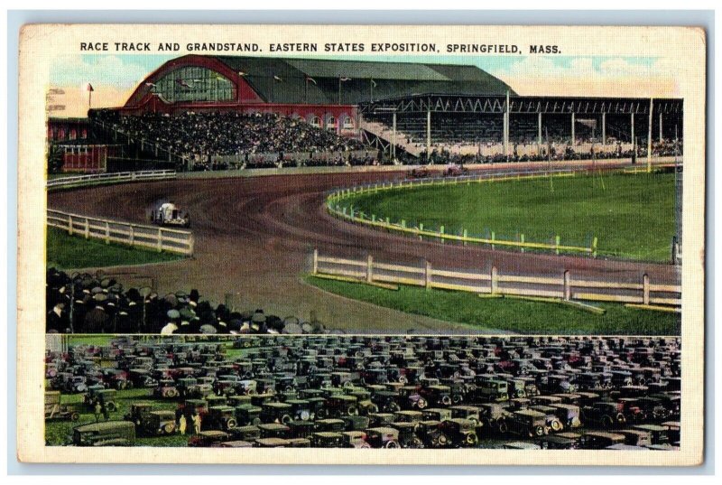 1936 Race Track Grandstand Eastern States Exposition Springfield MA Postcard