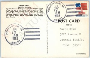 1983 Houghton, IA Town Post Office Cancel Stamp USPO Postcard Iowa Postal A177