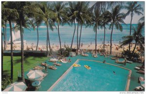 HAWAII, 1940-1960's; The Outrigger East Hotel Swimming Pool