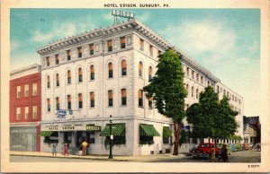 Postcard~Hotel Edison~Sunbury, Pennsylvania~Coffee Shop~A13 