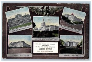 1918 Multiview Washington DC Fast Limited Trains Advertisement W. DC Postcard