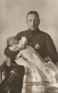 PRINZ JOACHIM VON PREUSSEN w/ SON ANTIQUE REAL PHOTO POSTCARD RPPC