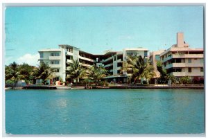 San Juan Puerto Rico Postcard View of River & Hotel La Rada 1959 Vintage Posted