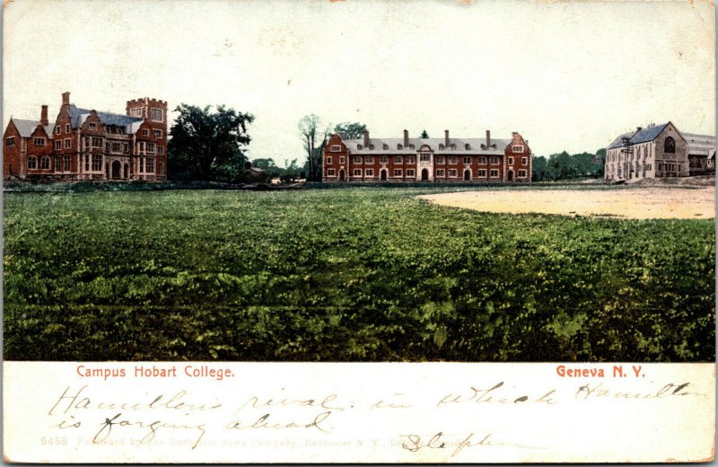 Vtg 1900s Hobart College Campus Geneva New York NY Postcard