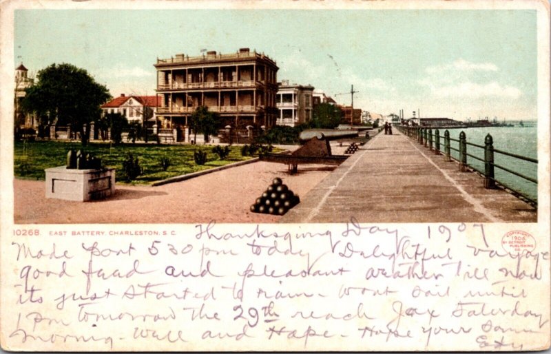 Postcard East Battery in Charleston, South Carolina Army Military