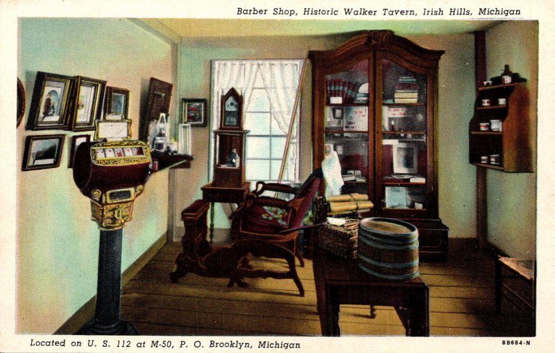 Michigan Irish Hills Historic Walker Tavern Barber Shop Curteich