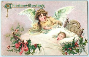 C. 1910 Angel Christmas Infant Postcard P66