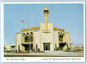 c1950's West Charleston Office Savings Bank Building Las Vegas Nevada Postcard